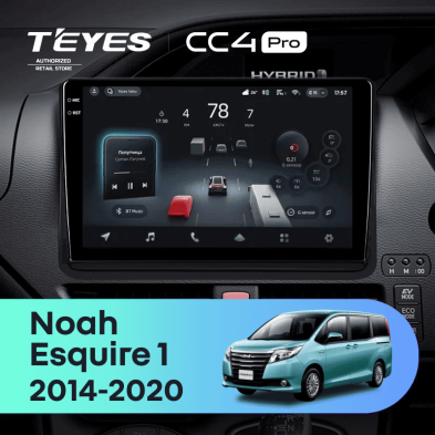 Штатная магнитола Teyes CC4 Pro 8/128 Toyota Noah R80 (2014-2020) F2 Правый руль