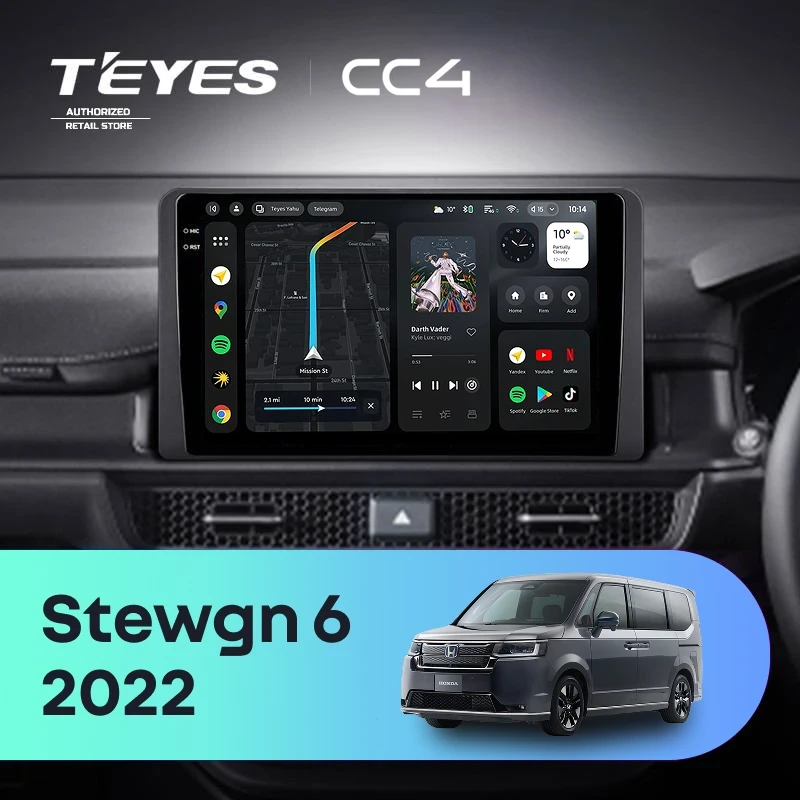Штатная магнитола Teyes CC4 8/128 Honda Stepwgn 6 2022+ Правый руль