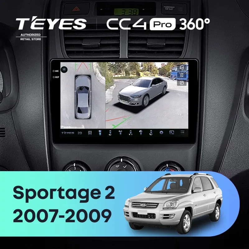 Штатная магнитола Teyes CC4 Pro 360 8/128 Kia Sportage 2 (2007-2009)