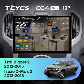 Штатная магнитола Teyes CC4 Pro 8/128 Chevrolet TrailBlazer 2 (2012-2015) (13")