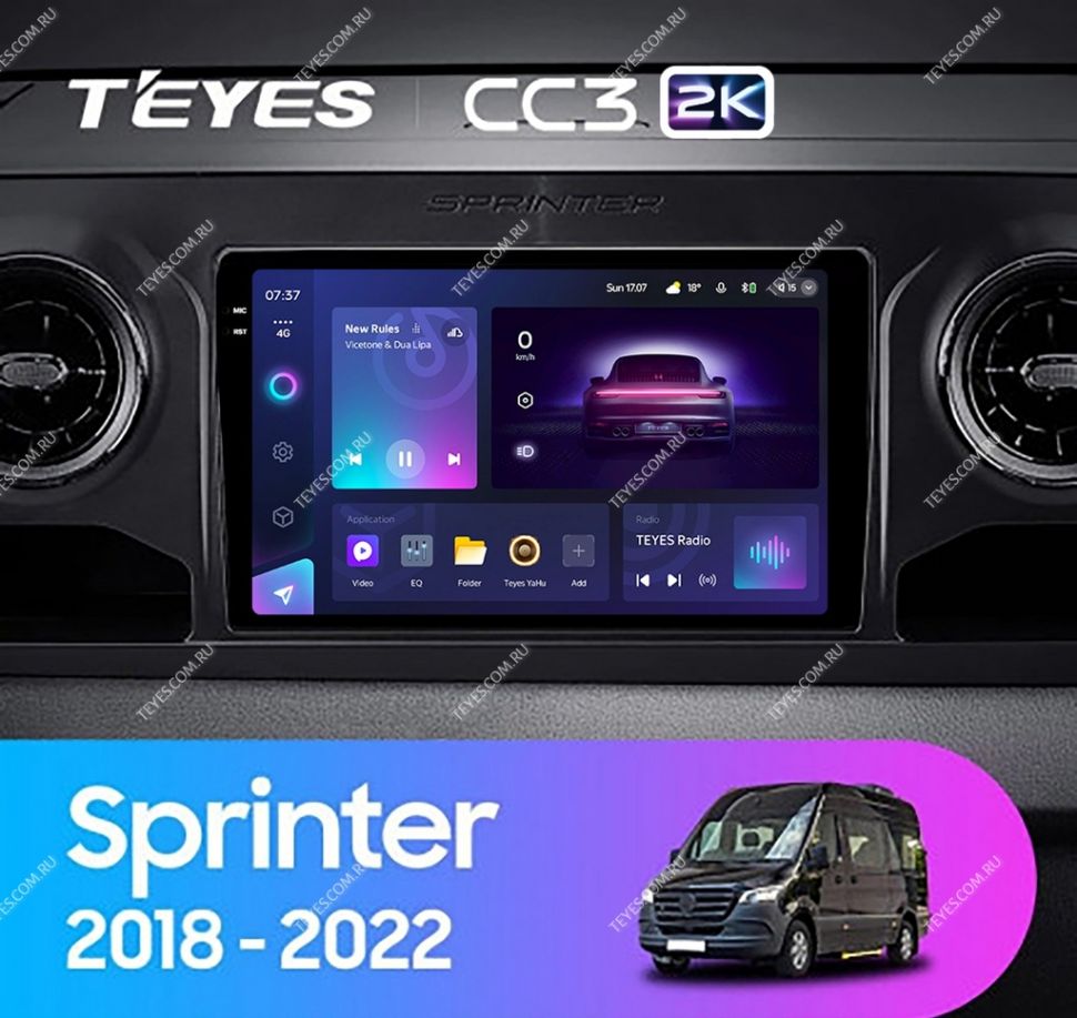 Штатная магнитола Teyes CC3 2K 4/64 Mercedes-Benz Sprinter (2018-2022) F1