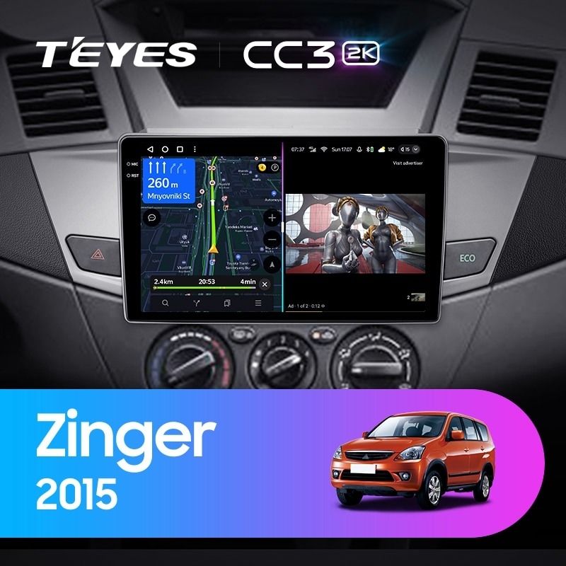 Штатная магнитола Teyes CC3 2K 360 6/128 Mitsubishi Zinger 2015+