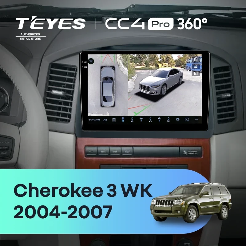 Штатная магнитола Teyes CC4 Pro 360 8/128 Jeep Grand Cherokee 3 WK (2004-2007) F2