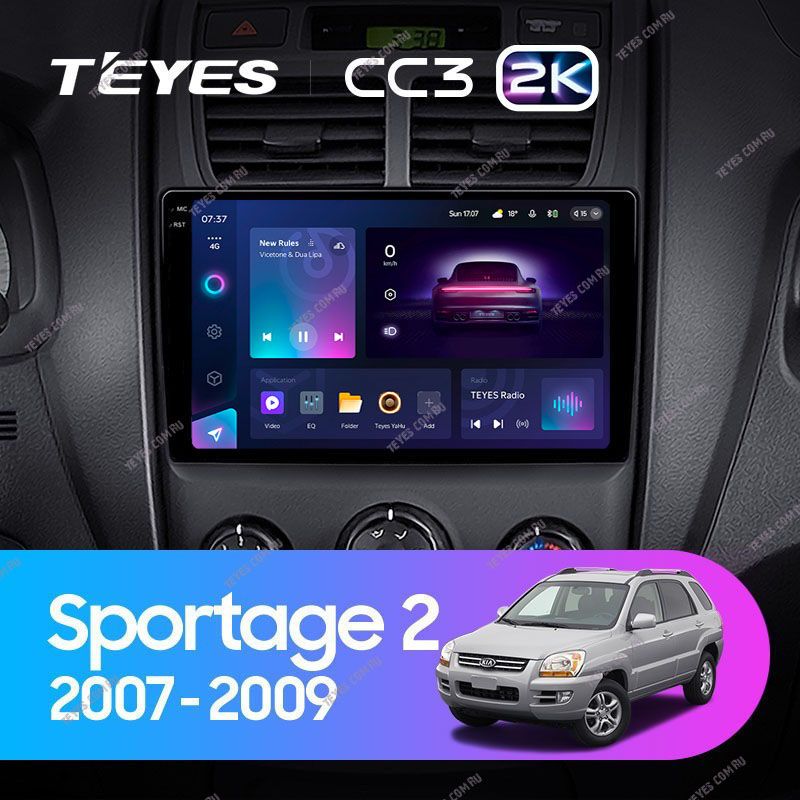 Штатная магнитола Teyes CC3 2K 4/32 Kia Sportage 2 (2007-2009)