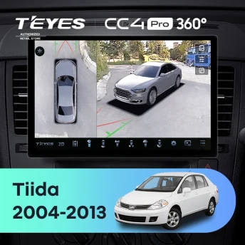 Штатная магнитола Teyes CC4 Pro 360 8/128 Nissan Tiida C11 (2004-2013) F1 (13")