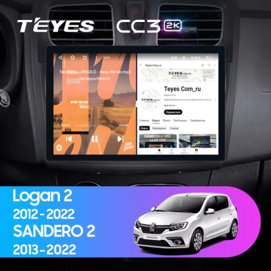 Штатная магнитола Teyes CC3 2K 4/64 Renault Sandero 2 (2013-2022) F1 (11")