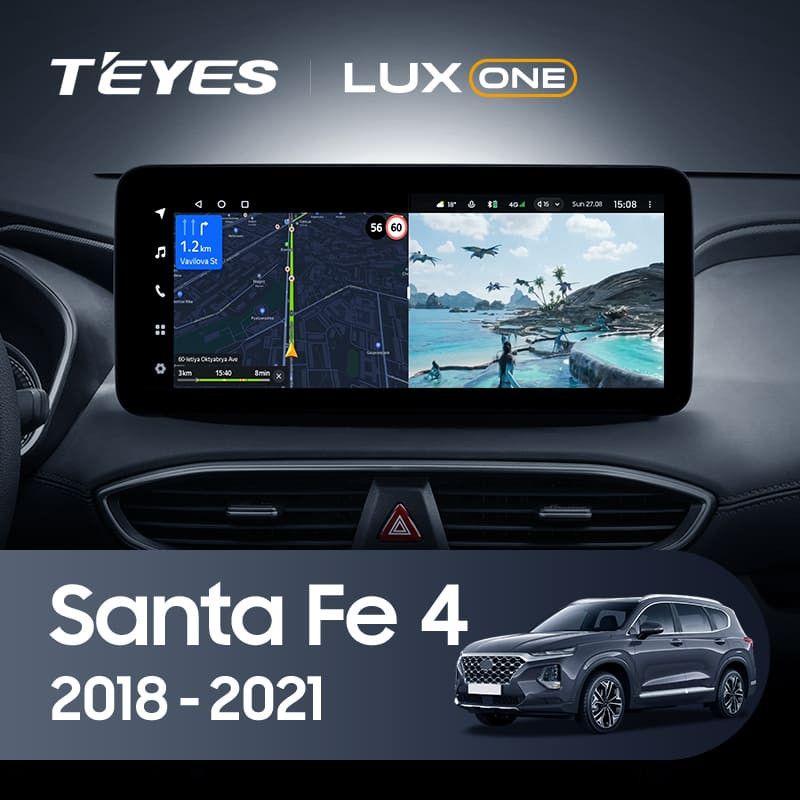 Штатная магнитола Teyes LUX ONE 360 6/128 Hyundai Santa Fe 4 (2018-2021)