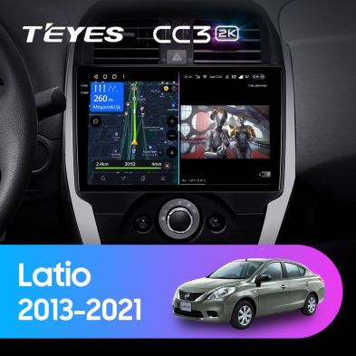 Штатная магнитола Teyes CC3 2K 4/32 Nissan Latio (N17) (2013-2021) F1