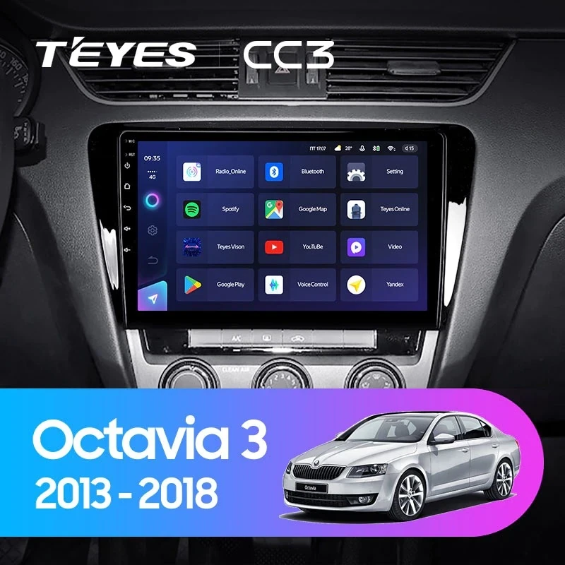 Штатная магнитола Teyes CC3 4/32 Skoda Octavia 3 A7 (2013-2018) Тип-B