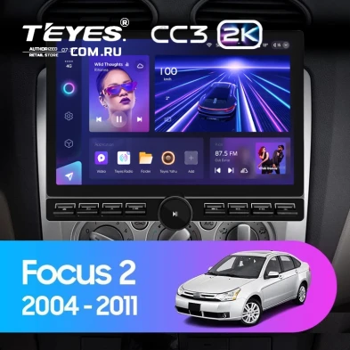Штатная магнитола Teyes CC3 2K 6/128 Ford Focus 2 Mk 2 (2004-2011) F1 (13" с кнопками)