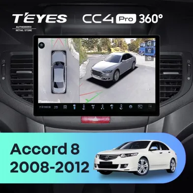 Штатная магнитола Teyes CC4 Pro 360 8/128 Honda Accord 7 (2002-2008) F2 (13")