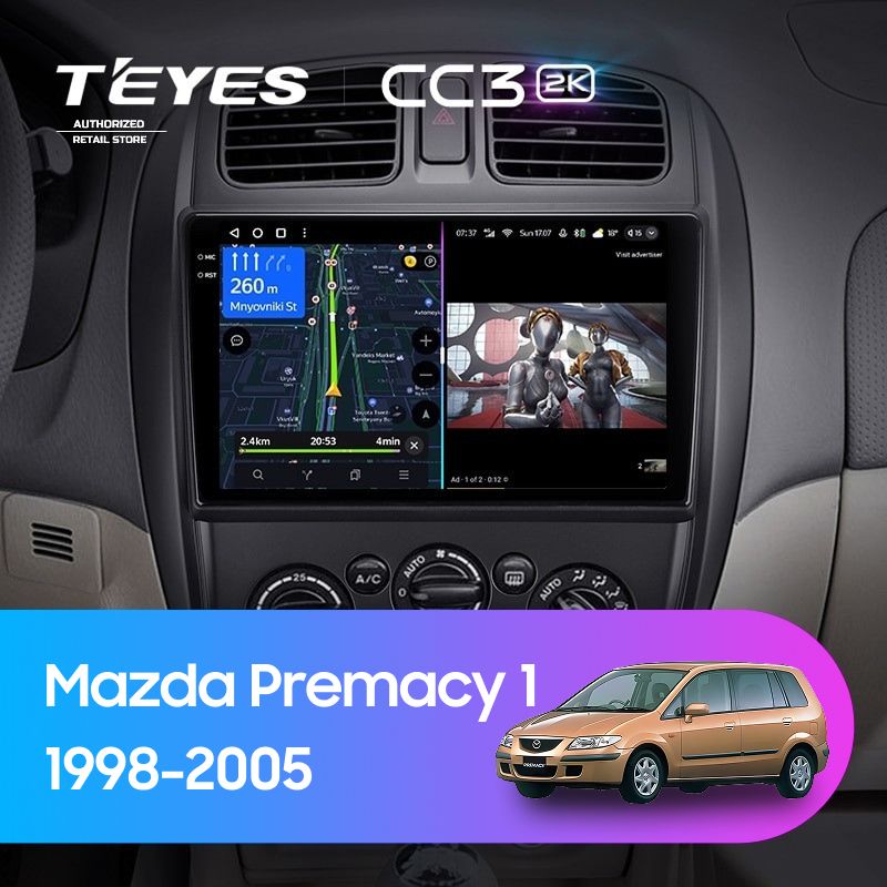 Штатная магнитола Teyes CC3 2K 4/64 Mazda Premacy 1 (1999-2005)
