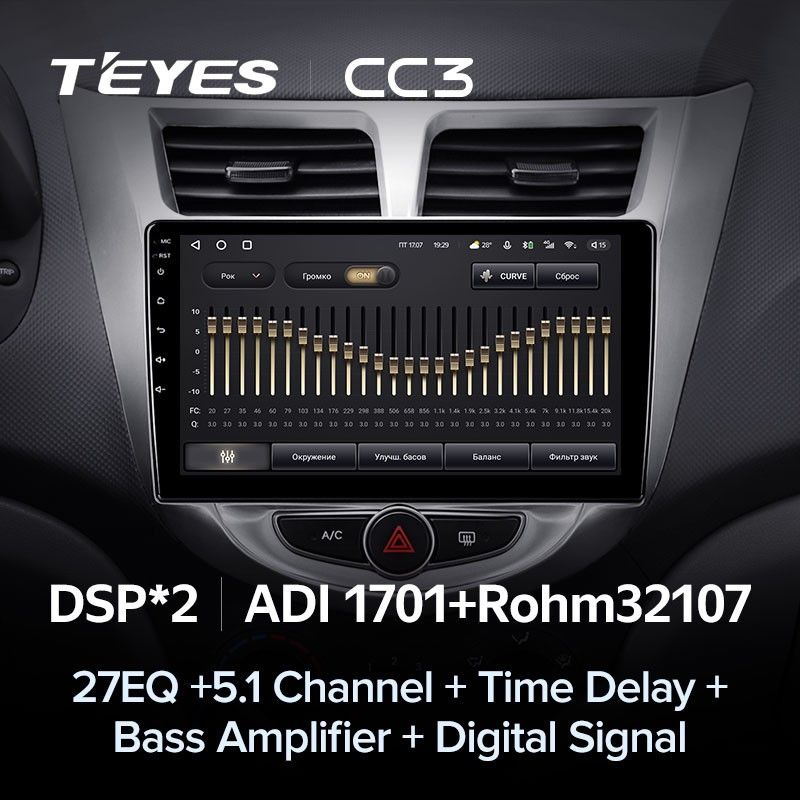 Штатная магнитола Teyes CC3 6/128 Hyundai Solaris 1 (2010-2016) F1