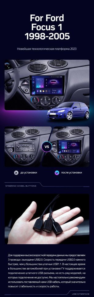 Штатная магнитола Teyes CC3L 4/64 Ford Focus 1 (1998-2005)