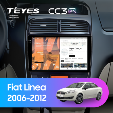 Штатная магнитола Teyes CC3 2K 360 6/128 Fiat Linea (2006-2012)
