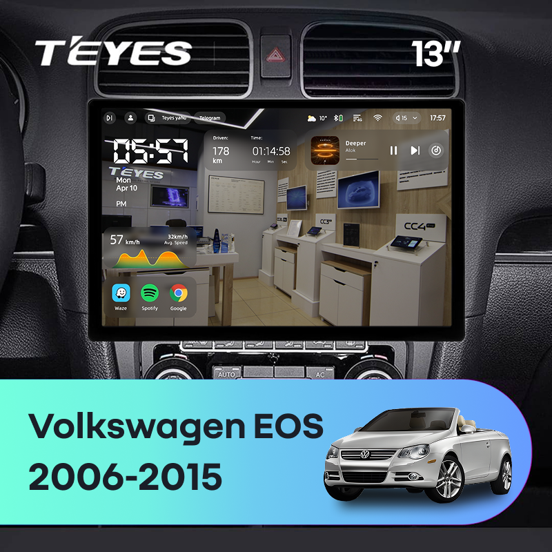 Штатная магнитола Teyes CC4 Pro 8/128 Volkswagen EOS (2006-2015) (13")