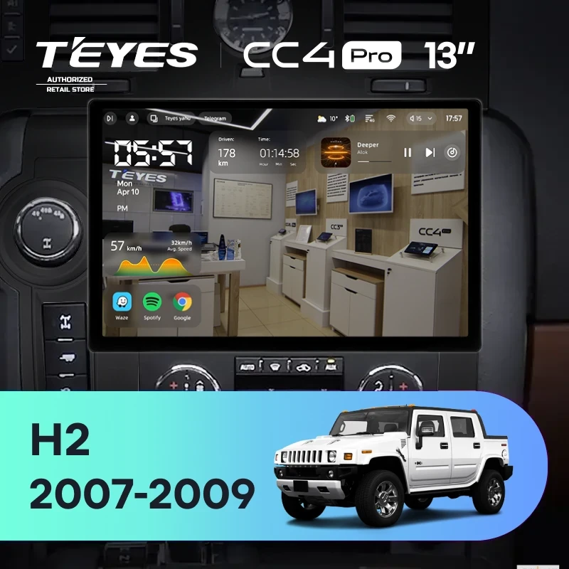 Штатная магнитола Teyes CC4 Pro 8/128 Hummer H2 E85 (2007-2009) F2 (13")