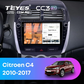 Штатная магнитола Teyes CC3 2K 4/64 Citroen C4 Aircross  (2010-2017) Тип-A (9")