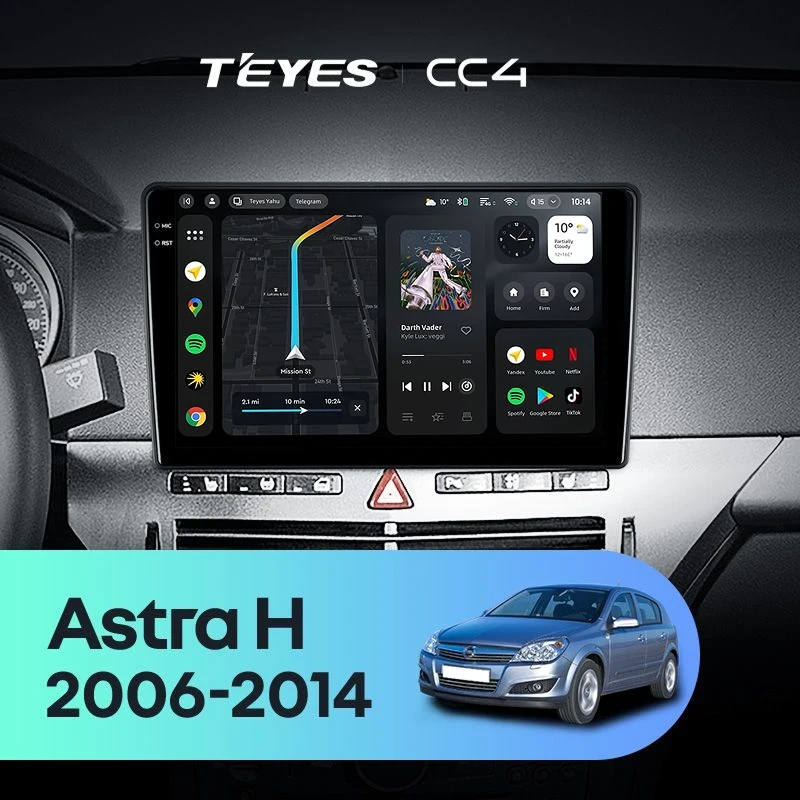 Штатная магнитола Teyes CC4 6/64 Opel Astra H (2006-2014) F1