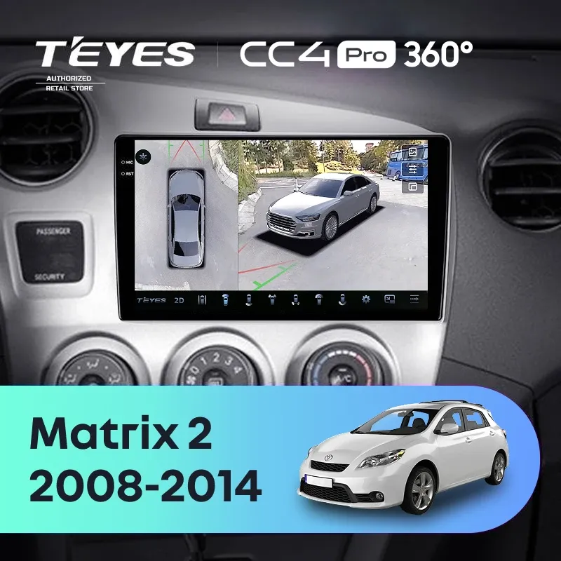Штатная магнитола Teyes CC4 Pro 360 12/256 Toyota Matrix 2 E140 (2008-2014)