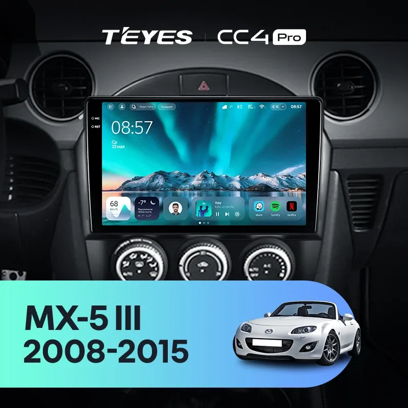Штатная магнитола Teyes CC4 Pro 8/128 Mazda MX-5 (2008-2015)