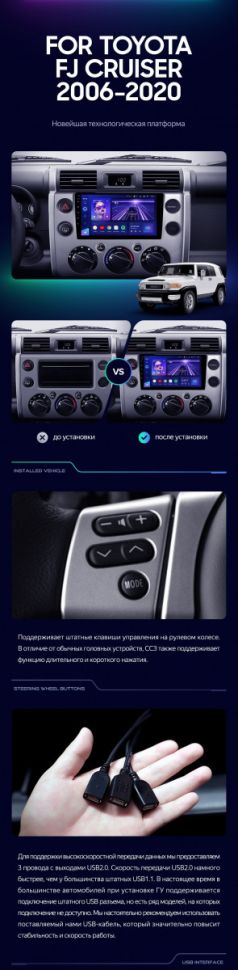 Штатная магнитола Teyes CC3 6/128 Toyota FJ Cruiser J15 (2006-2020)