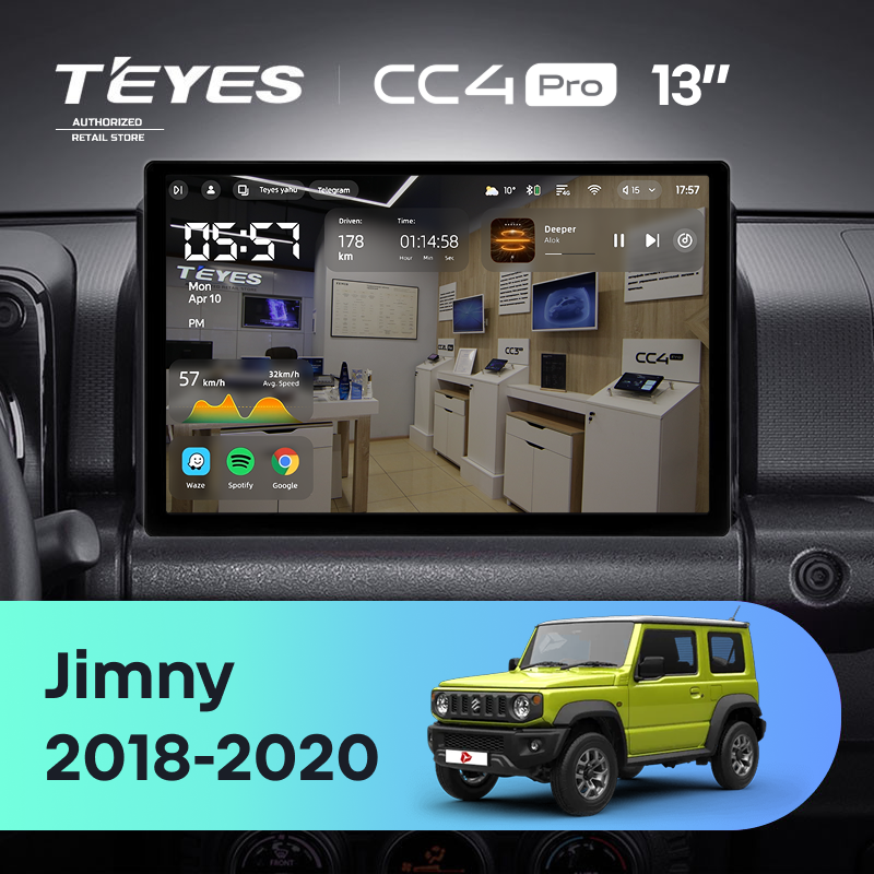 Штатная магнитола Teyes CC4 Pro 8/128 Suzuki Jimny JB64 (2018-2020) (13")