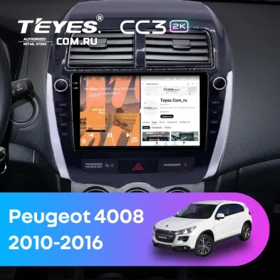Штатная магнитола Teyes CC3 2K 6/128 Peugeot 4008 (2010-2016) Тип-A (9")