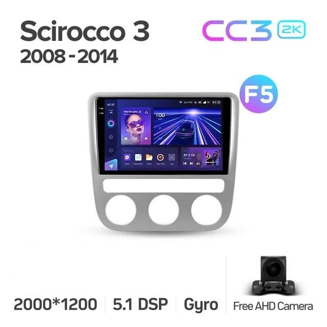 Штатная магнитола Teyes CC3 2K 6/128 Volkswagen Scirocco 3 Mk3 (2008-2014) F5