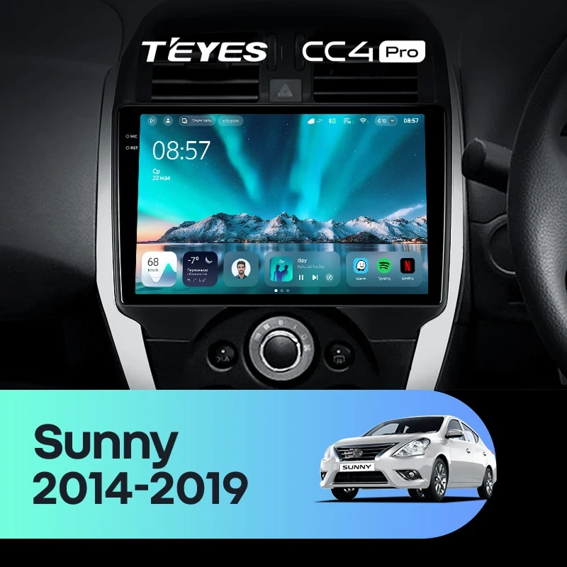 Штатная магнитола Teyes CC4 Pro 8/128 Nissan Sunny (2014-2019) F2 Правый руль