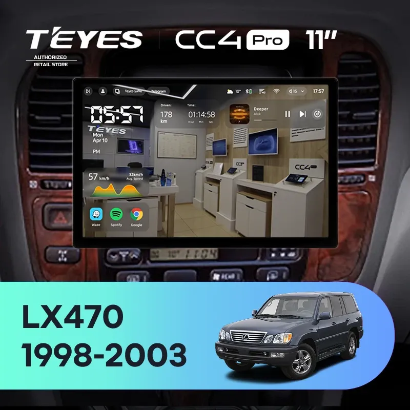 Штатная магнитола Teyes CC4 Pro 12/256 Lexus LX470 J100 (1998-2003) F2 (11")