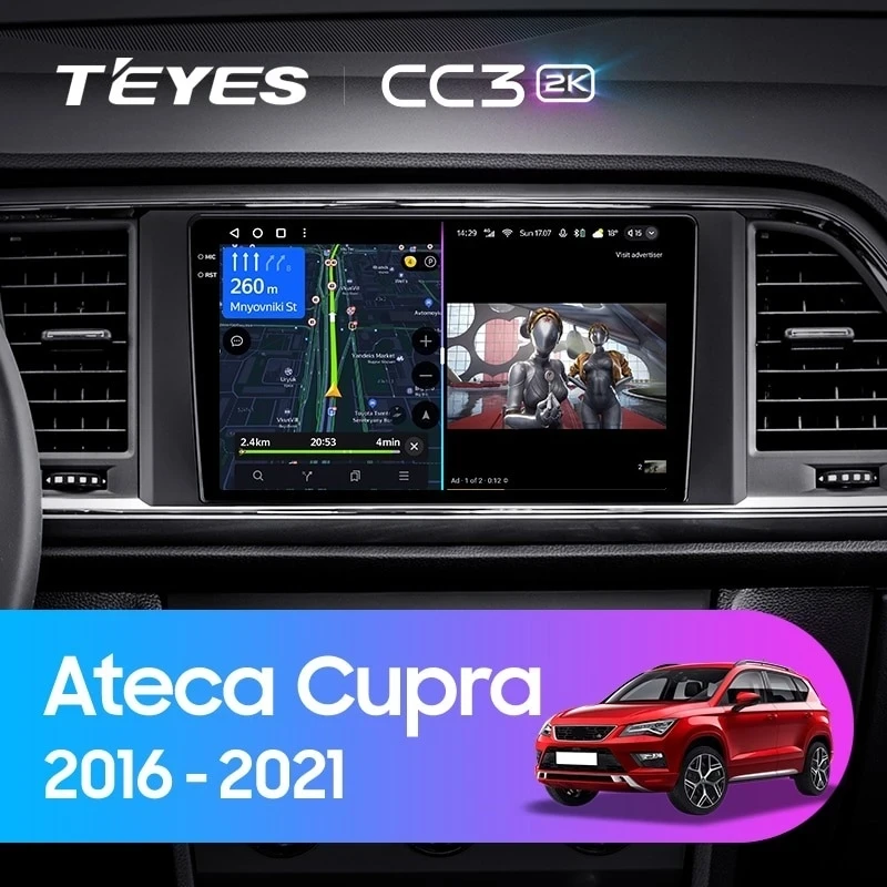 Штатная магнитола Teyes CC3 2K 360 6/128 Seat Ateca Cupra (2016-2021)
