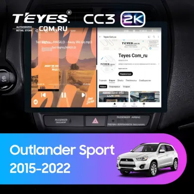 Штатная магнитола Teyes CC3 2K 4/32 Mitsubishi Outlander Sport (2015-2022) Тип-A (13")