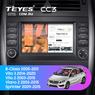Штатная магнитола Teyes CC3 4/64 Mercedes-Benz Vito 3 W447 (2014-2020) 7"
