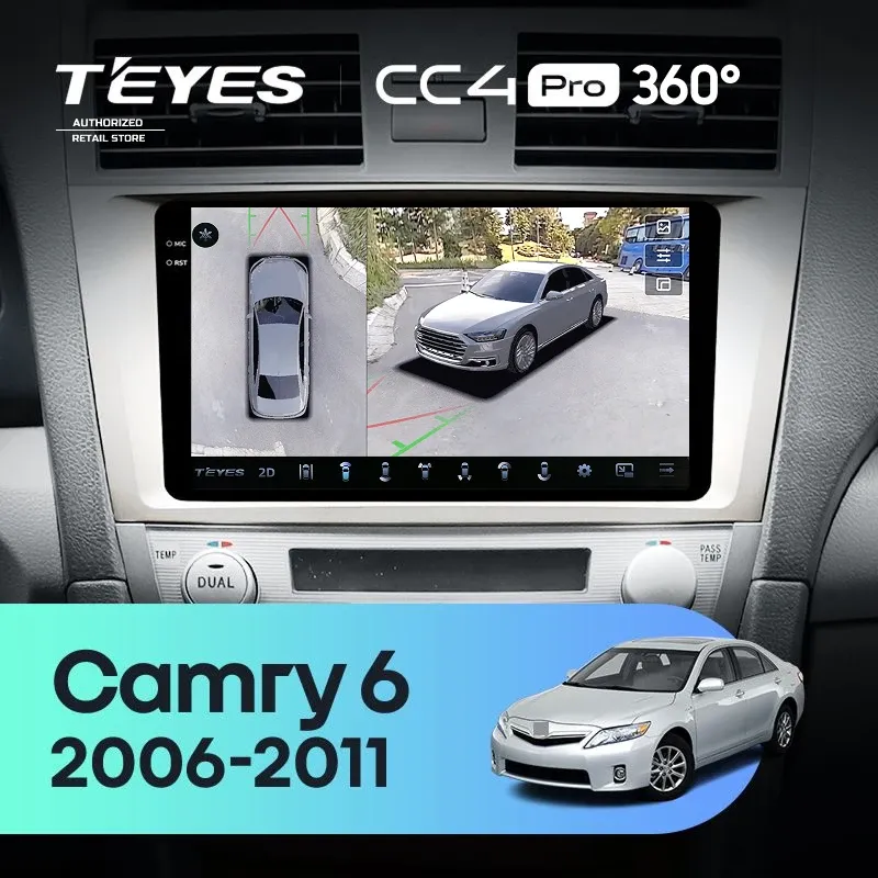 Штатная магнитола Teyes CC4 Pro 360 8/128 Toyota Camry 6 XV 40 (2006-2011) F2