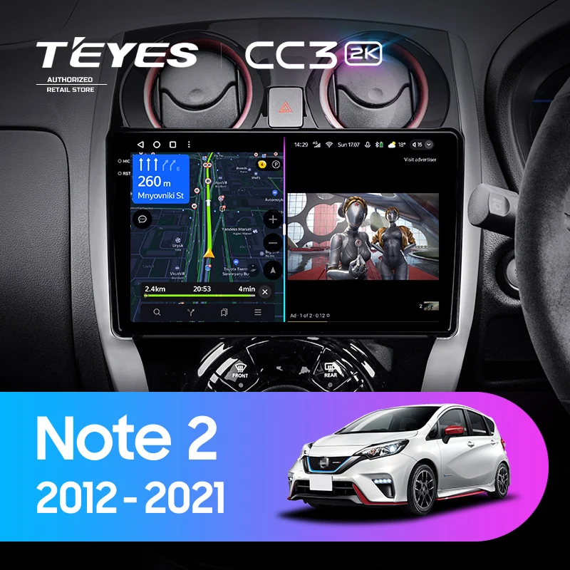 Штатная магнитола Teyes CC3 2K 4/32 Nissan Note 2 E12 (2012-2021)