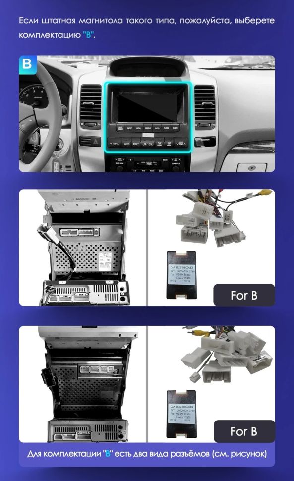 Штатная магнитола Tesla style Teyes TPRO 2 4/64 Toyota Land Cruiser Prado 120 (2002-2009) Тип-A