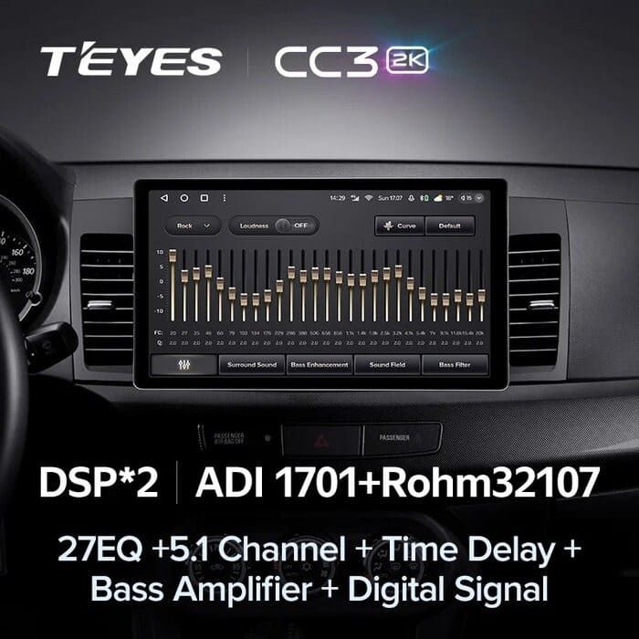 Штатная магнитола Teyes CC3 2K 4/64 Mitsubishi Lancer 10 CY (2007-2012) Тип-B (11")
