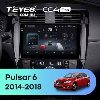 Штатная магнитола Teyes CC4 Pro 8/128 Nissan Pulsar 6 NB17 (2014-2018)