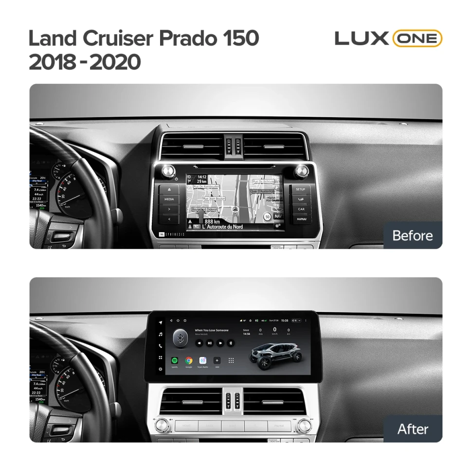 Переходная рамка Toyota Land Cruiser Prado 150 (2018-2020) (12,3")