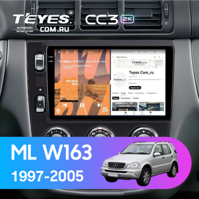 Штатная магнитола Teyes CC3 2K 4/32 Mercedes ML W163 (1997-2005) (черная)