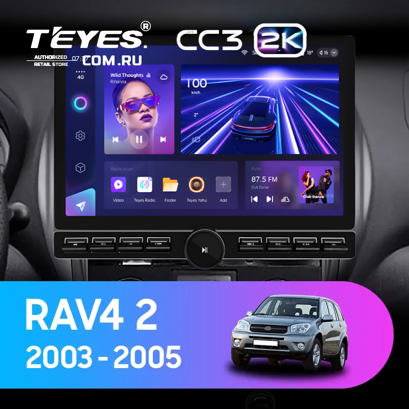 Штатная магнитола Teyes CC3 2K 6/128 Toyota RAV4 2 CA20 CA20W XA20 (2003-2005) F4 (13" с кнопками)