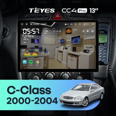 Штатная магнитола Teyes CC4 Pro 12/256 Mercedes-Benz C/CLK-Class S203 W203 W209 A209 (2000-2005) F1 (13")