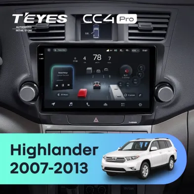 Штатная магнитола Teyes CC4 Pro 12/256 Toyota Highlander 2 XU40 (2007-2013) F1 10"