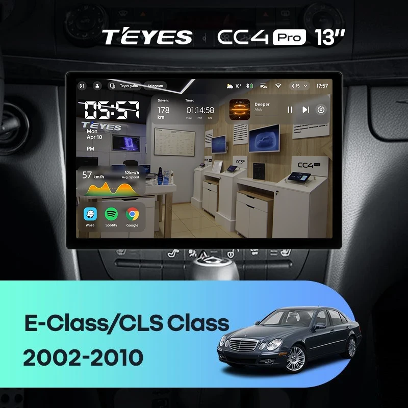 Штатная магнитола Teyes CC4 Pro 12/256 Mercedes-Benz E-Class S211 W211 CLS-Class C219 (2002-2010) (13")