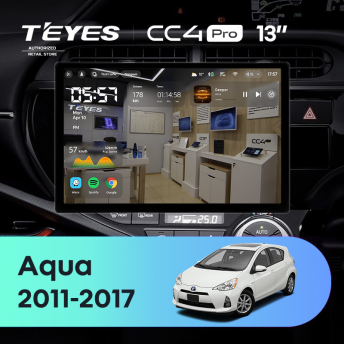 Штатная магнитола Teyes CC4 Pro 8/128 Toyota Aqua (2011-2017) Правый руль (13")
