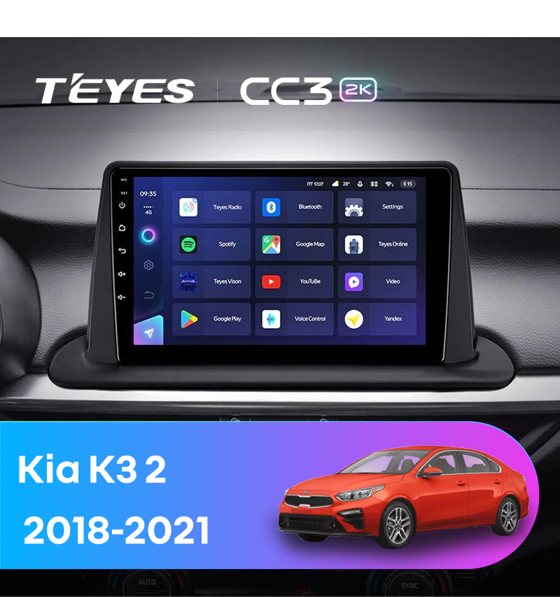 Штатная магнитола Teyes CC3 2K 360 6/128 Kia K3 2 (2018-2021)