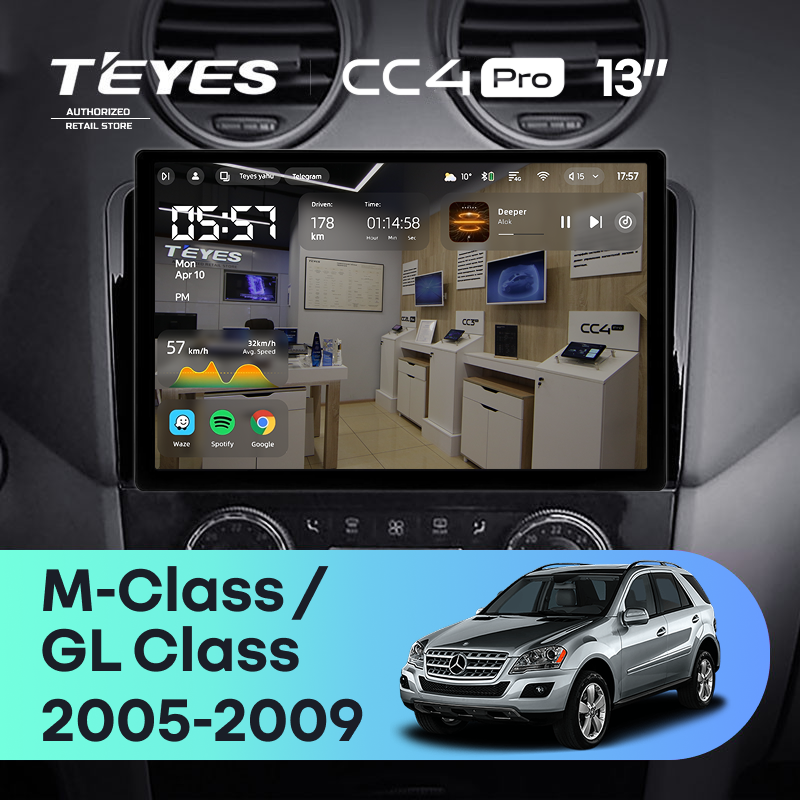 Штатная магнитола Teyes CC4 Pro 12/256 Mercedes-Benz GL-Class (2005-2009) F1 (13")