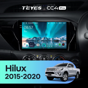 Штатная магнитола Teyes CC4 Pro 12/256 Toyota Hilux Pick Up AN120 (2015-2020) Правый руль