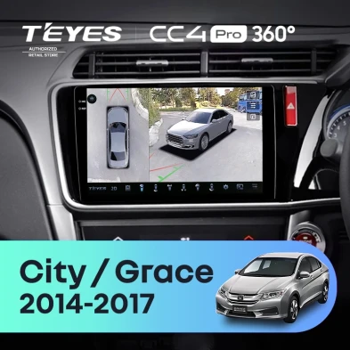 Штатная магнитола Teyes CC4 Pro 360 8/128 Honda City (2014-2017) Тип-B Правый руль